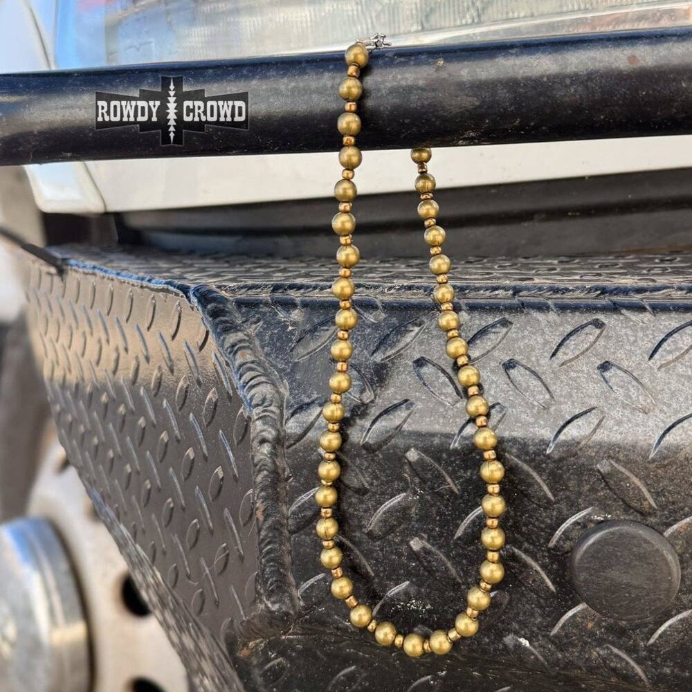 Bronze Beaded Pearl Bead Necklace